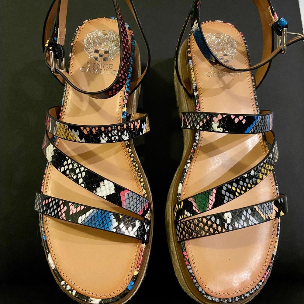 Vince Camuto Snake Print Espadrille Sandals